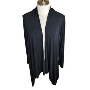 Dreamsacks Bamboo Dreams Women's Asymmetrical Open Front Cardigan Black One Size